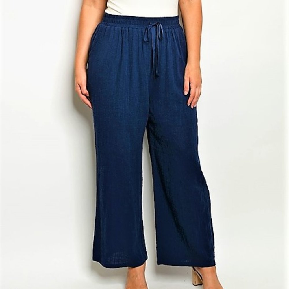 Plus Size Wide Leg Casual Pants